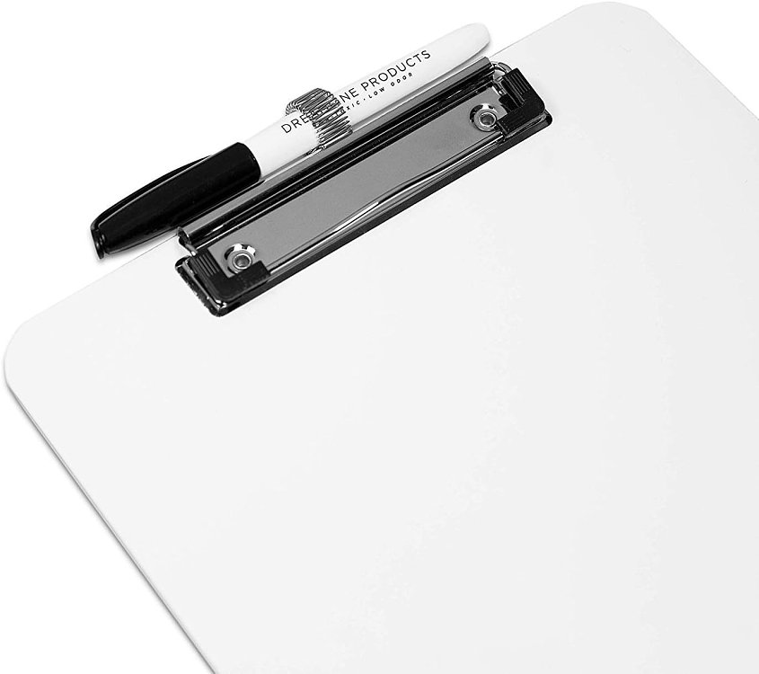 Nτοσιέ με πιάστρα  από  mdf ,πίνακας Α4 με μαρκαδόρο.