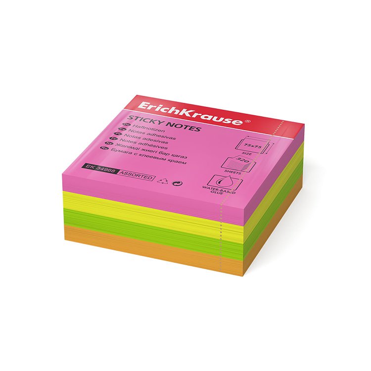 Χαρτάκια αυτοκόλλητα 76χ76 fluo mix ,100φ