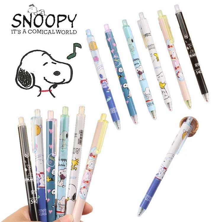 Στυλό με κουμπι Snoopy,σέτ 6 τμχ