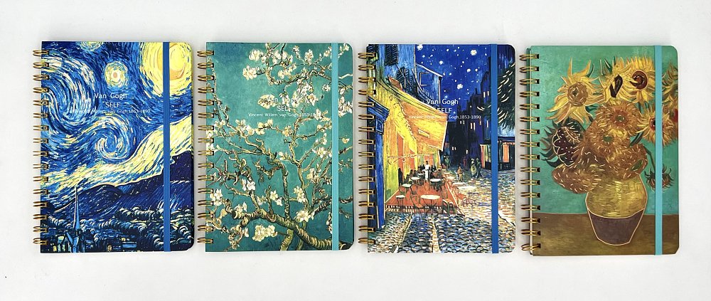 Σημειωματάριο  Vincent van gong με σπιράλ και σκληρό εξώφυλλο.