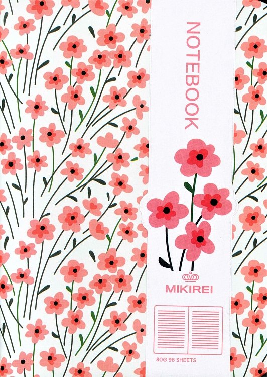 Σημειωματάριο Mikirei με σκληρό εξώφυλλο ,Flowers
