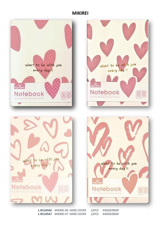 Σημειωματάριο Mikirei με μαλακό εξώφυλλο , Hearts.