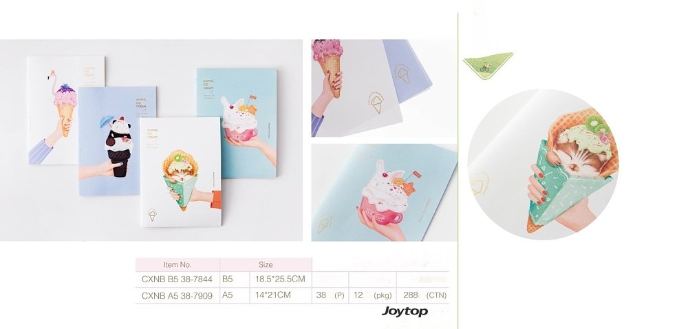 Notebook  ,Joytop,Animal ice cream