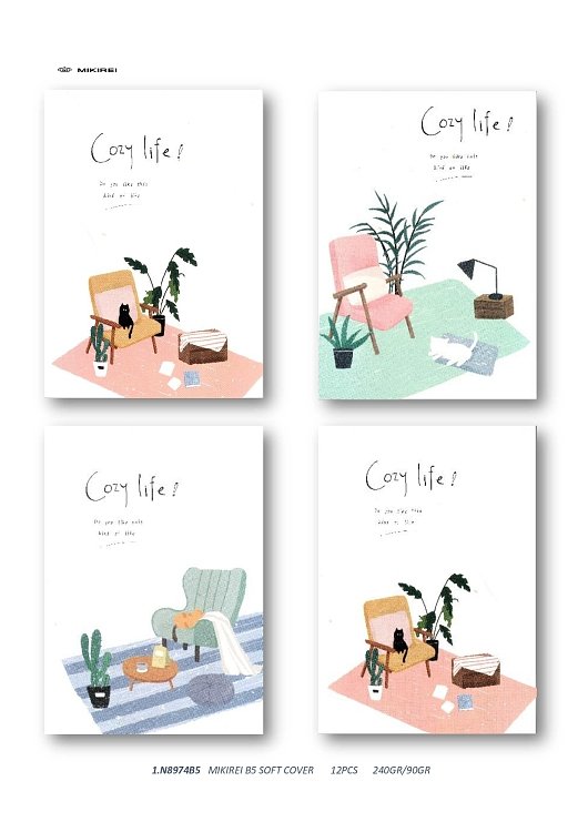 Notebook B5 ,Mikirei ,Cozy life
