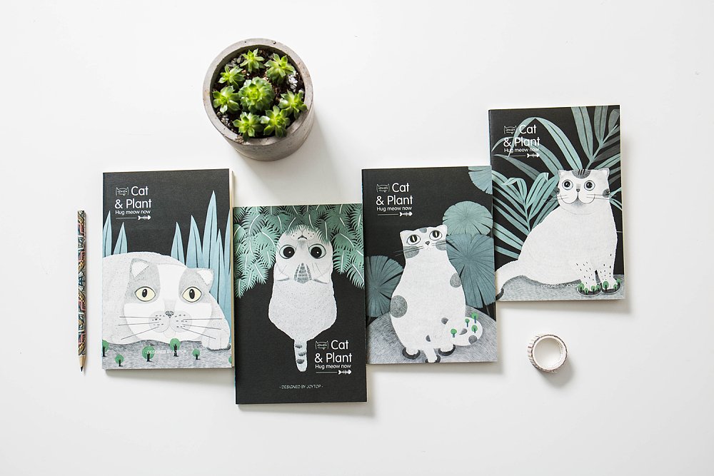 Σημειωματάριο Joytop με μαλακό εξώφυλλο, cat and plant , A5.