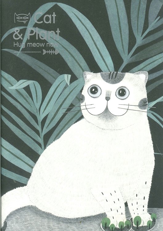 Σημειωματάριο Joytop με μαλακό εξώφυλλο, cat and plant , A5.