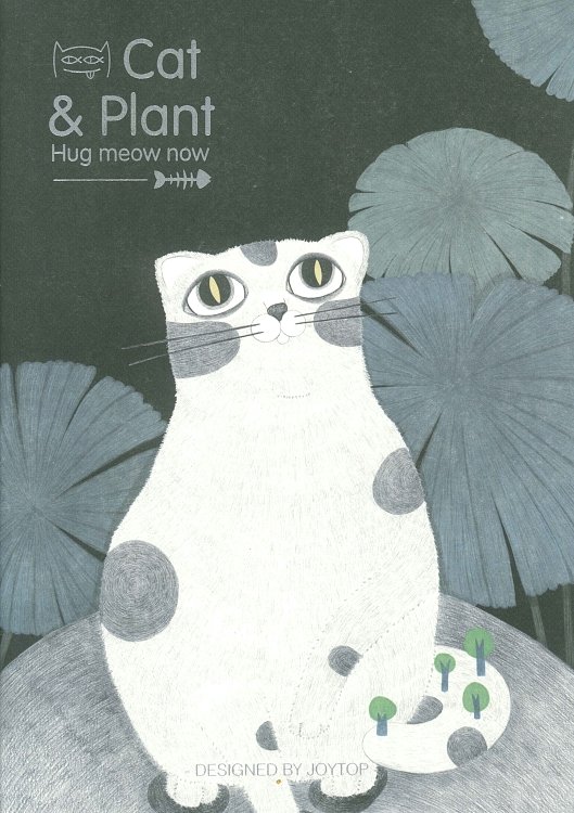 Σημειωματάριο Joytop με μαλακό εξώφυλλο, cat and plant , A5.