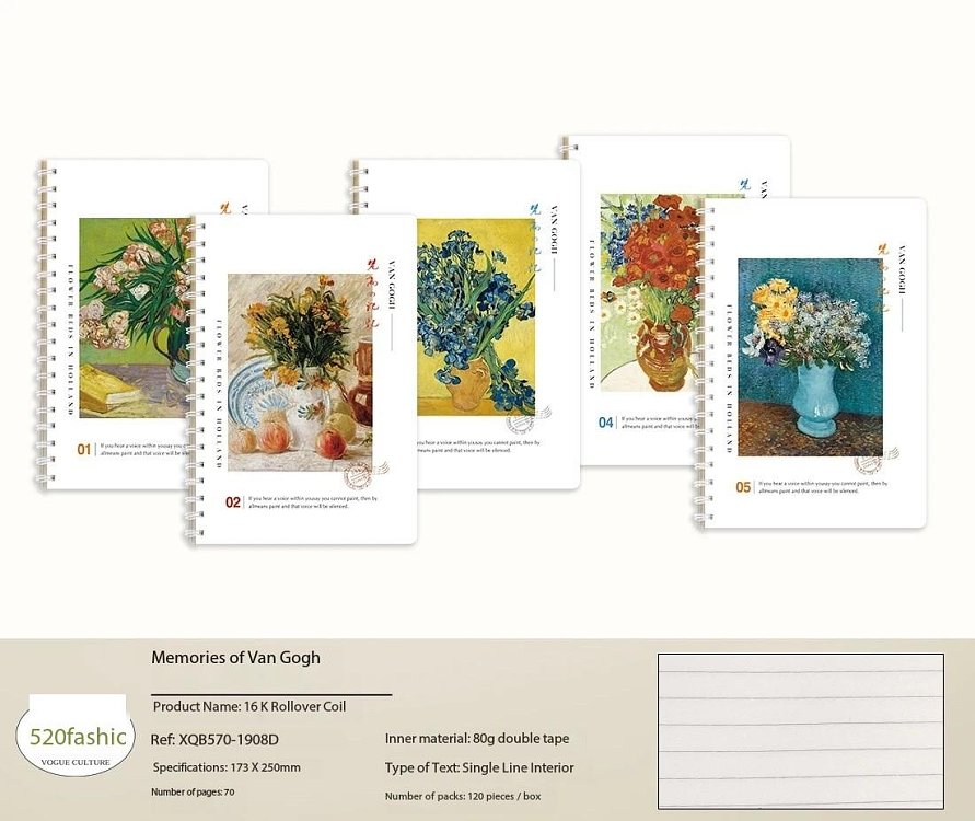 Σημειωματάριο σπιράλ Α5 Vang Gongh