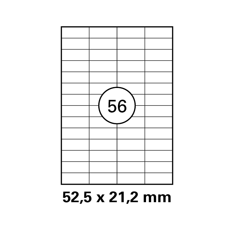 Λευκή ετικέτα διαστάσεων  52,5x21,2mm σε φύλλο Α4