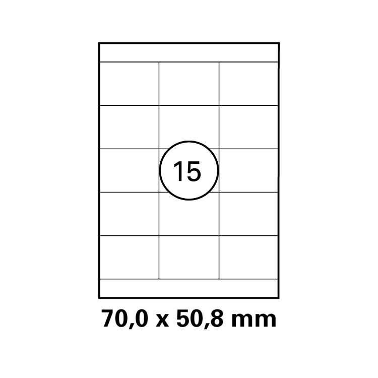 Λευκή ετικέτα διαστάσεων  70x50,8mm σε φύλλο Α4