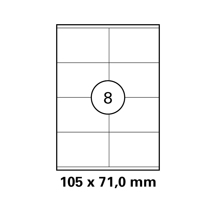 Λευκή ετικέτα διαστάσεων  105x71mm σε φύλλο Α4