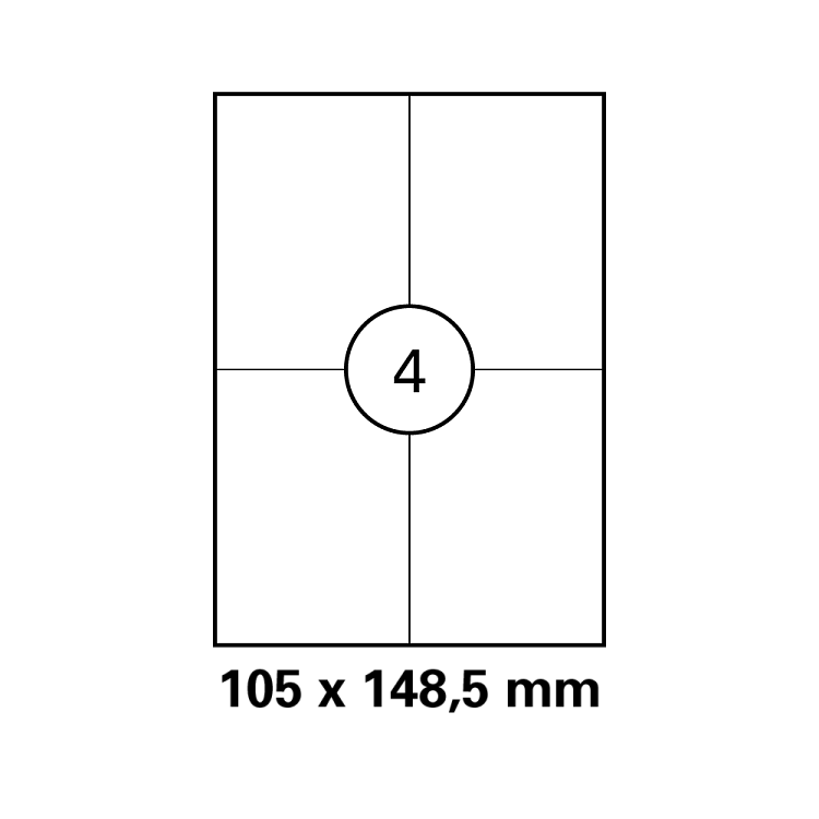 Λευκή ετικέτα διαστάσεων  105x148,5mm σε φύλλο  Α4