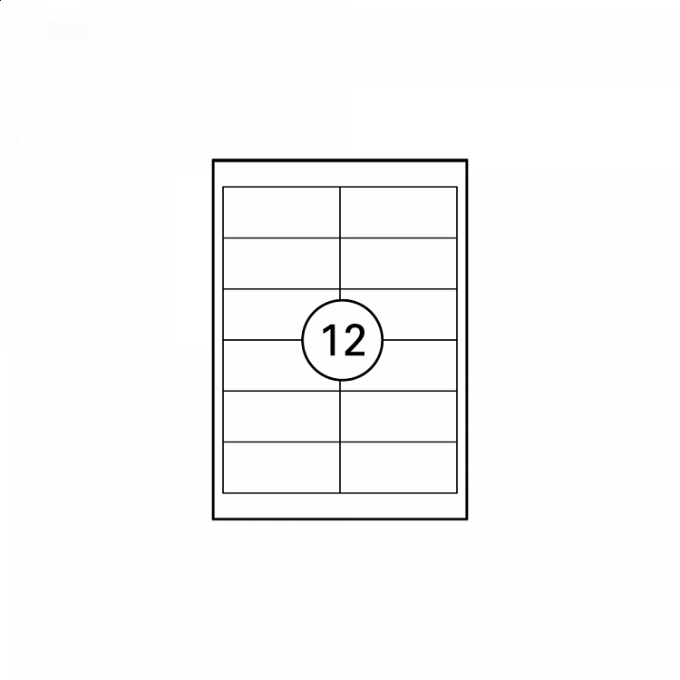 Διαφανής ετικέτα διαστάσεων  97x42,3mm σε φύλλο Α4