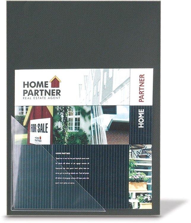 Αυτοκόλλητες γωνιακές θήκες εντύπων .