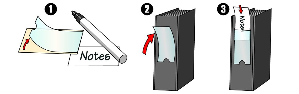 Αυτόκόλλητες θήκες με έτοιμες ετικέτες.