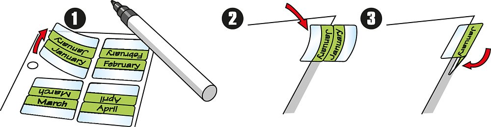 Σελιδοδείκτης σκληρός ,καβαλάρης ,Twin tabs ,40mm διάφορα χρώματα 24τμχ