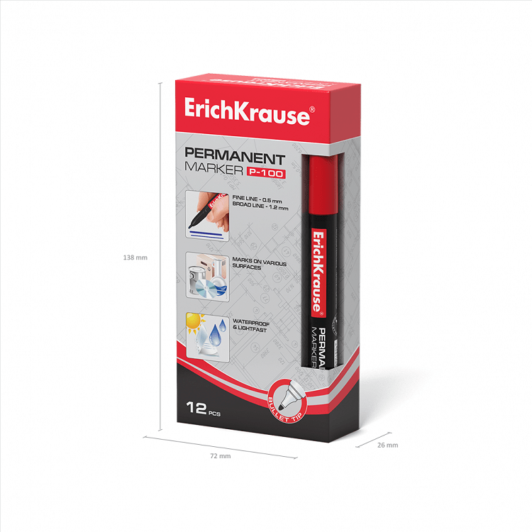 Μαρκαδόρος permanent ErichKrause® P-100