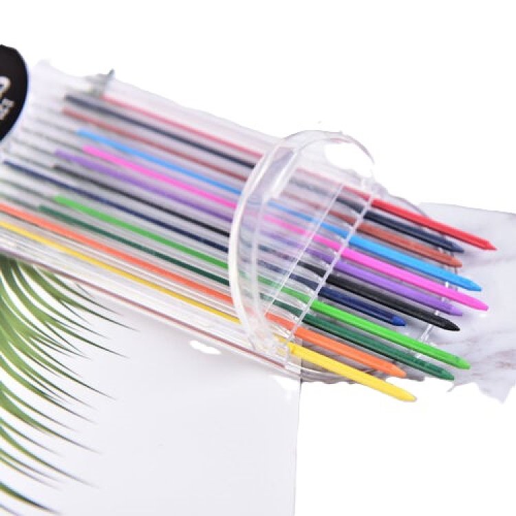 Ανταλλακτικα για μηχανικά μολύβια 2,0mm χρωματιστο,HB.12τμχ.