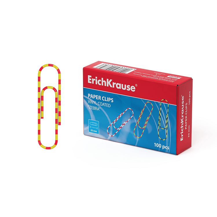 Συνδετήρες ErichKrause® Zebra ,πλαστικοποιημένοι με βινύλιο , 100τμχ.