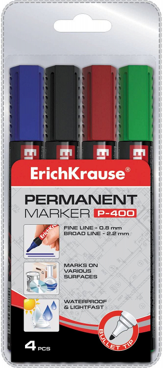 Σετ  4 μαρκαδόρων permanent Εrich Krause  P-400