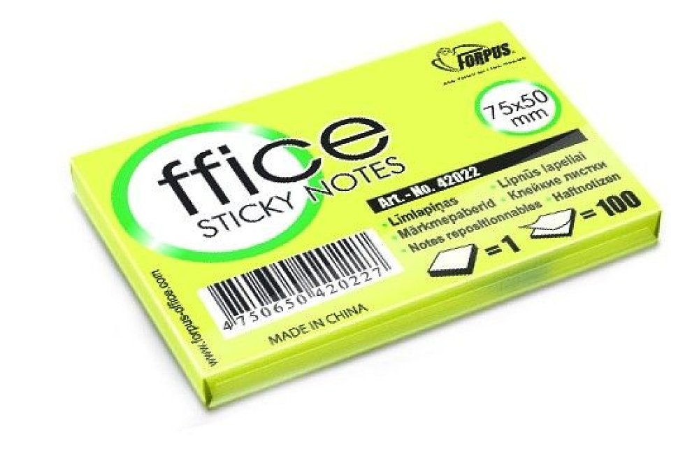 Sticky notes 50Χ75   100φύλλα,κίτρινο.