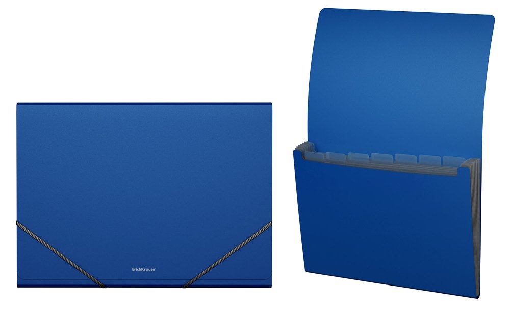 Γραμματιοθήκη Α4  Neon, 6 τσέπες,Μπλέ.