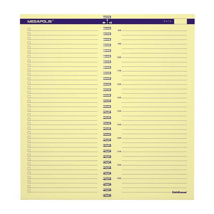 Πλάνο εβδομαδιαίο, Megapolis, 135x290 mm, 96 κίτρινα φύλλα, O-wire