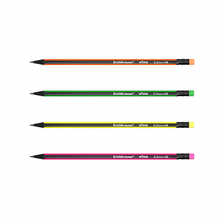 Τριγωνικό μολύβι γραφίτη με γόμα ErichKrause® VIVO® HB