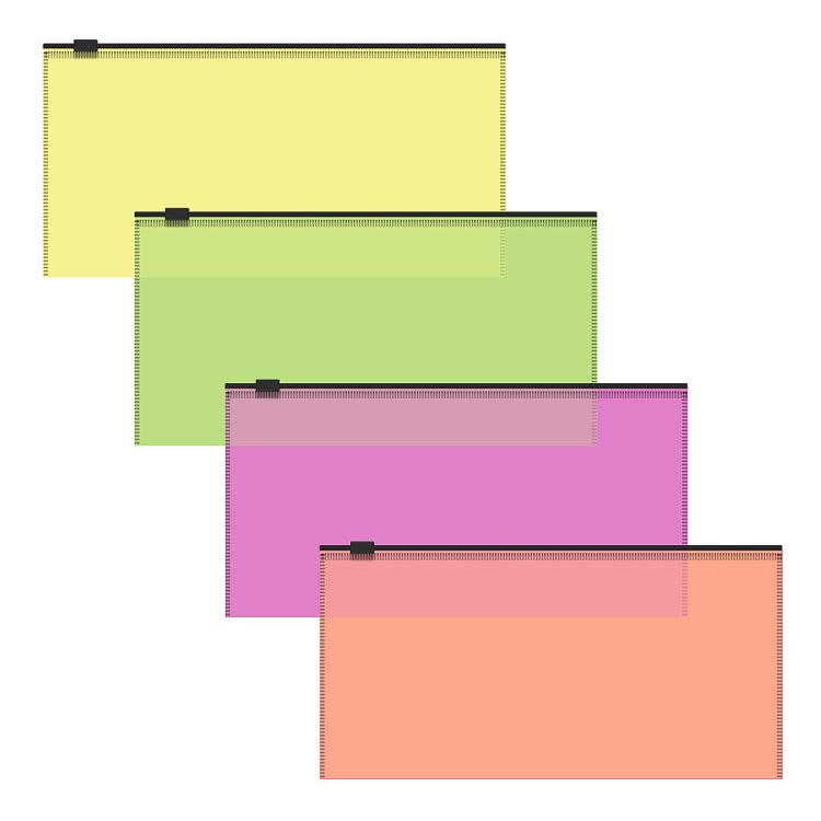 Θήκη με φερμουάρ Fizzy Neon, Travel, 140 mic, ημιδιαφανές,mixed.