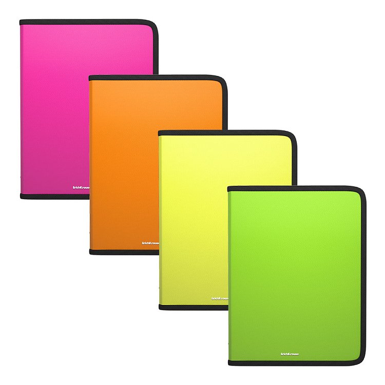 Koυτί  με φερμουάρ Glance Neon, A4+, mixed.