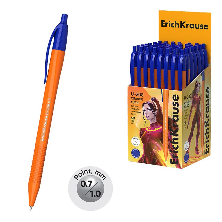 Στυλό   ErichKrause®U-208 orange matic 1,0mm,μπλέ