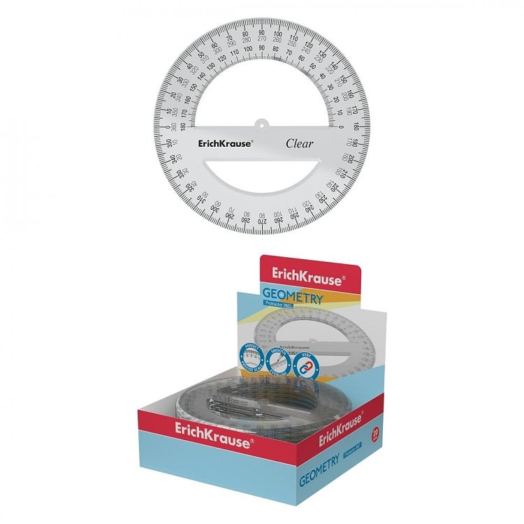 Μοιρογνωμόνιο διαφανές  360/12CM