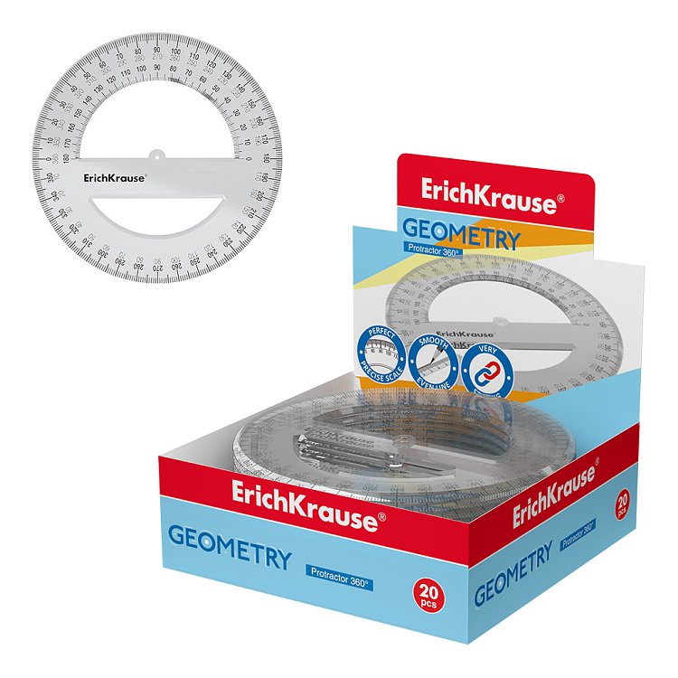 Μοιρογνωμόνιο διαφανές  360/12CM