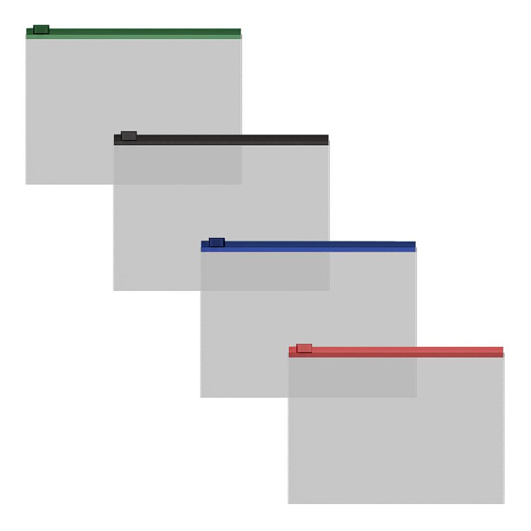 Θήκη ζίππερ  Fizzy Clear με έγχρωμο φερμουάρ,  120 mcm, διάφορα χρώματα