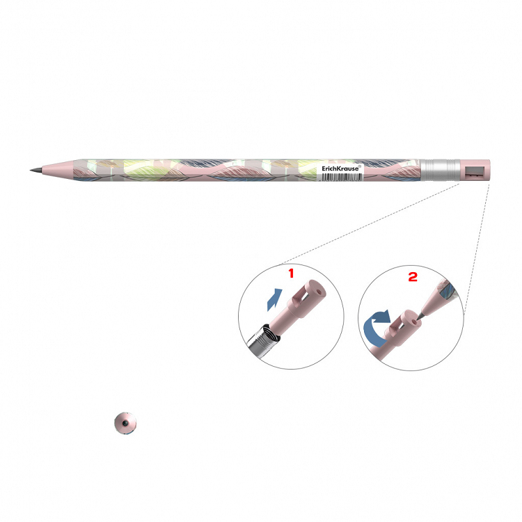 Μηχανικό μολύβι ErichKrause® Color Touch® Flora 2.0 με ξύστρα, HB