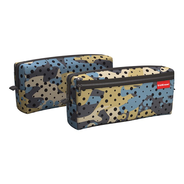 Κασετίνα quadra με δύο θήκες ErichKrause® 210x100x50mm Dots vs Camo