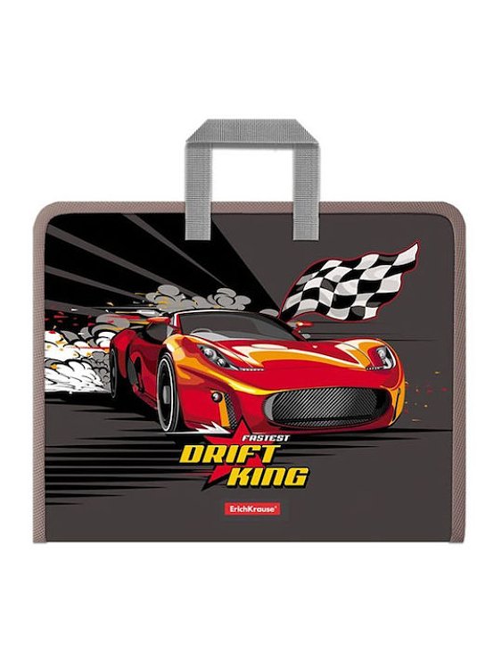Φάκελος χαρτοφύλακας με φερμουάρ και  λαβές , Drift king , A4+