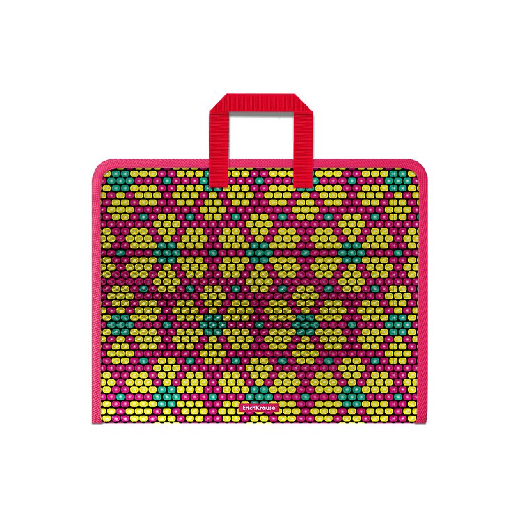 Φάκελος χαρτοφύλακας με φερμουάρ και  λαβές , Pink&Yellow Beads, A4+