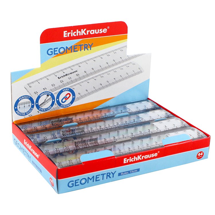 Χάρακας πλαστικός διάφανος crystal,15εκ.