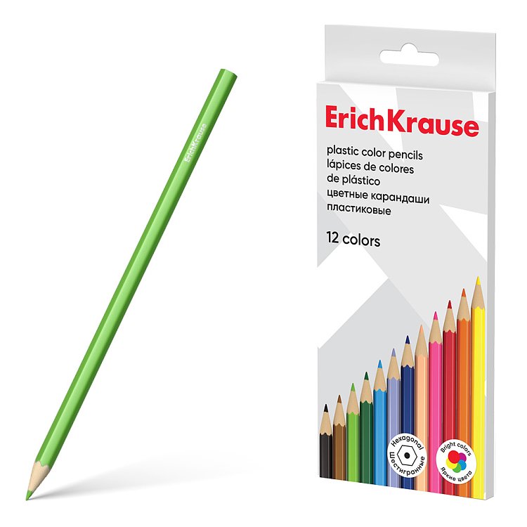 Εξάγωνα έγχρωμα μολύβια ErichKrause, 12 χρωμάτων