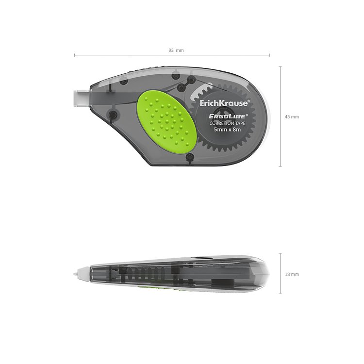 Διορθωτική ταινία ErichKrause ErgoLine®, με  grip, 5mm x 8m.