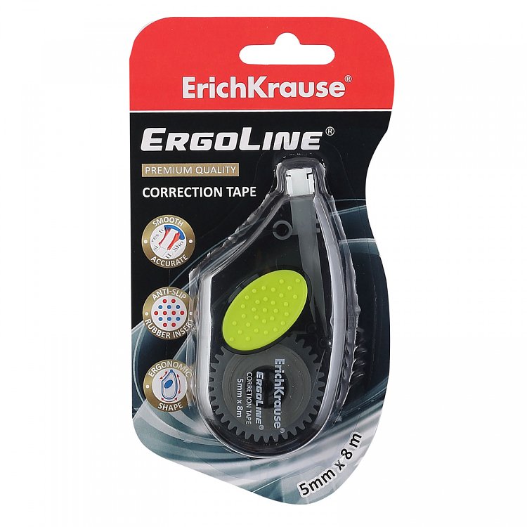 Διορθωτική ταινία ErichKrause ErgoLine®, με  grip, 5mm x 8m.