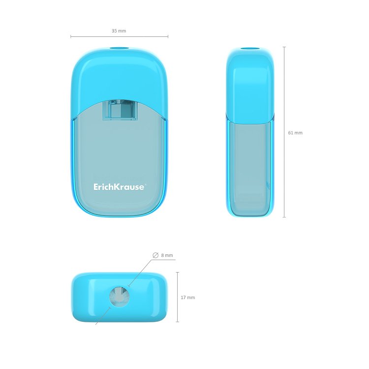 Πλαστική ξύστρα ErichKrause S-Sharp, ελατήριο, με δοχείο