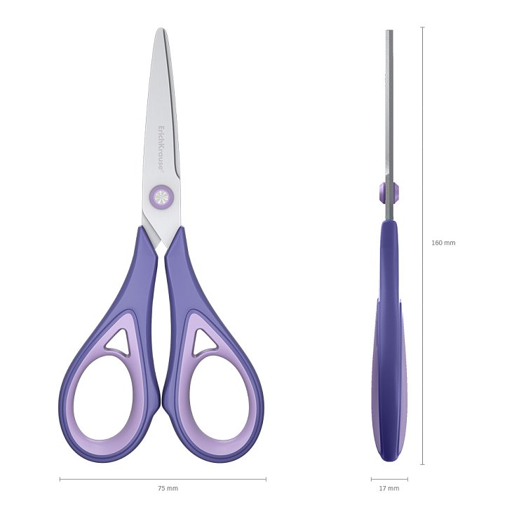 Ψαλίδι ErichKrause Endeavor Lavender, 16cm, σταντ  24 τμχ
