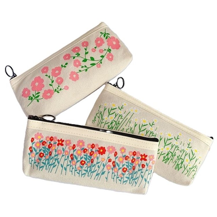 Κασετίνα φάκελος κανβάς  Flower