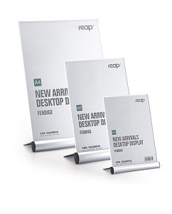 Θήκη εντύπου επιτραπέζια  ,ακρυλική με βάση αλουμινίου.