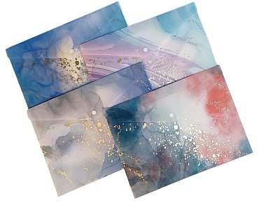 Φάκελος με κουμπί Α4+,Gold splash.