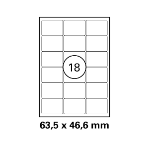 Λευκή ετικέτα διαστάσεων  63,5x46,6mm σε φύλλο Α4