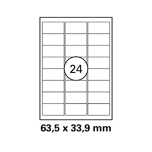 Λευκή ετικέτα διαστάσεων  63,5x33,9mm σε φύλλο Α4