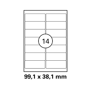 Λευκή ετικέτα διαστάσεων  99,1x38,1mm σε φύλλο Α4